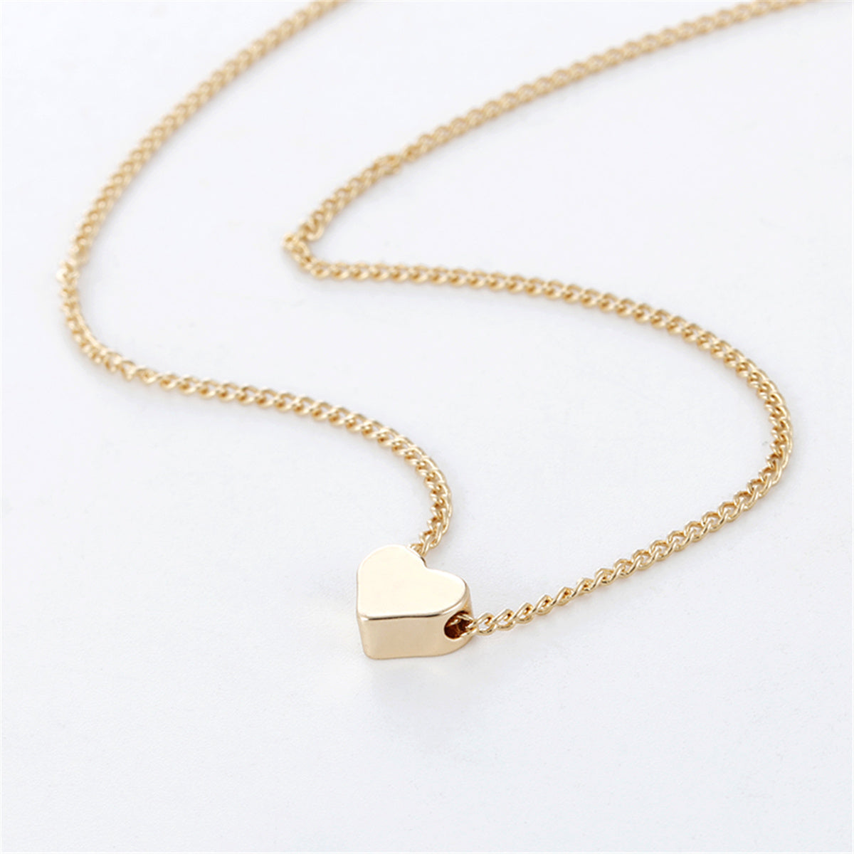 Simple Fashion Gold Color Double-sided Love Pendant Necklaces Clavicle Chains Necklace Women Jewelry Valentines Day Gift - FlexFinds