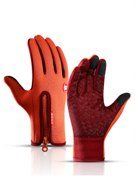 Winter Gloves Touch Screen Riding Motorcycle Sliding Waterproof Sports Gloves With Fleece - FlexFinds