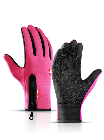 Winter Gloves Touch Screen Riding Motorcycle Sliding Waterproof Sports Gloves With Fleece - FlexFinds