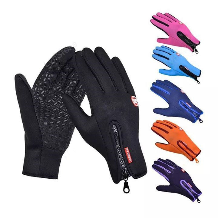 Winter Gloves Touch Screen Riding Motorcycle Sliding Waterproof Sports Gloves With Fleece - FlexFinds