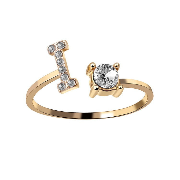 New Design Adjustable 26 Initial Letter Ring Fashion Jewelry For Women Simple Elegant Jewelry - FlexFinds