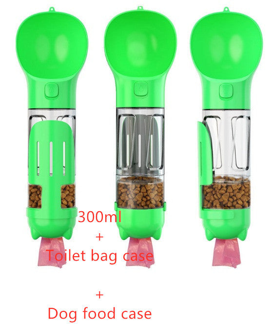 Pet Water Bottle Feeder Bowl Garbage Bag Storage Portable Pet Outdoor Travel 3 In 1 Dog Water Bottle - FlexFinds