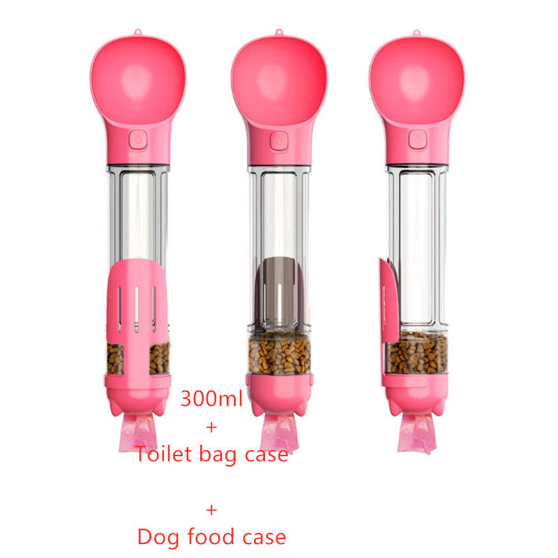 Pet Water Bottle Feeder Bowl Garbage Bag Storage Portable Pet Outdoor Travel 3 In 1 Dog Water Bottle - FlexFinds