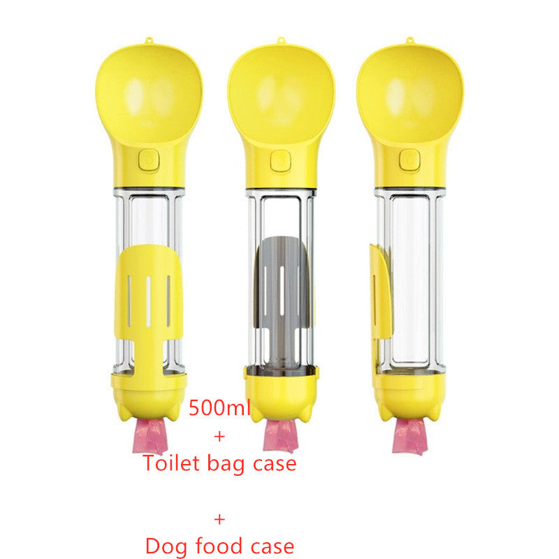 Pet Water Bottle Feeder Bowl Garbage Bag Storage Portable Pet Outdoor Travel 3 In 1 Dog Water Bottle - FlexFinds