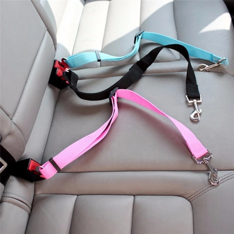 Adjustable Pet Cat Dog Car Seat Belt Pet Seat Vehicle Dog Harness Lead Clip Safety Lever Traction Dog Collars Dogs Accessoires Pets Products - FlexFinds