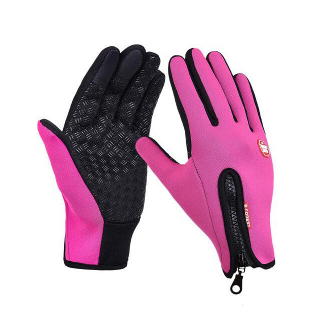 Winter Gloves Touch Screen Riding Motorcycle Sliding Waterproof Sports Gloves With Fleece - FlexFinds