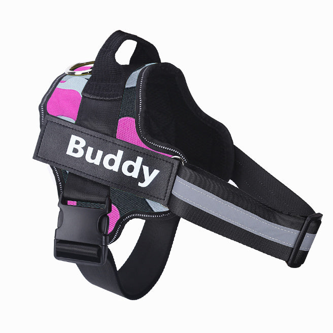 Personalized Dog Harness NO PULL Reflective Breathable Adjustable Pet Harness Vest For Small Large Dog Custom Patch Pet Supplies - FlexFinds