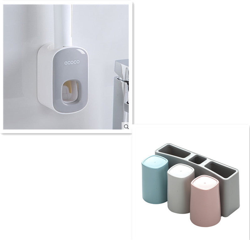 Wall Mounted Automatic Toothpaste Holder Bathroom Accessories Set Dispenser - FlexFinds