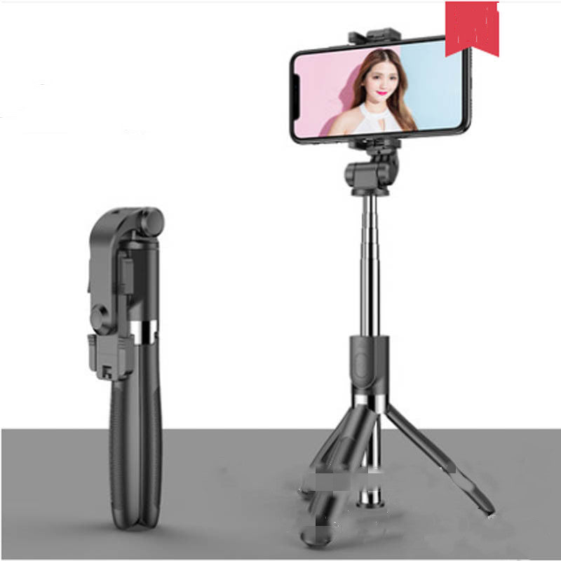 Compatible with Apple, Tripod Selfie Stick Mobile Universal Live Triangle Bracket One Bluetooth Selfie Artifact - FlexFinds