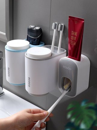 Wall Mounted Automatic Toothpaste Holder Bathroom Accessories Set Dispenser - FlexFinds