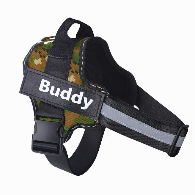 Personalized Dog Harness NO PULL Reflective Breathable Adjustable Pet Harness Vest For Small Large Dog Custom Patch Pet Supplies - FlexFinds