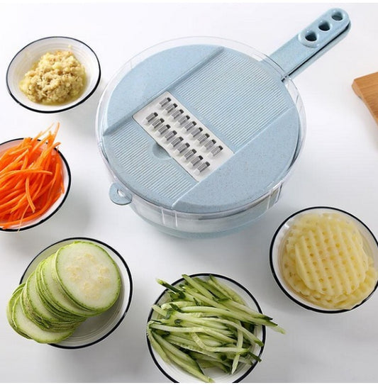 8 In 1 Mandoline Slicer Vegetable Slicer Potato Peeler Carrot Onion Grater With Strainer Vegetable Cutter Kitchen Accessories - FlexFinds