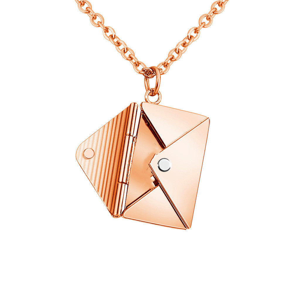 Fashion Jewelry Envelop Necklace Women Lover Letter Pendant Best Gifts For Girlfriend - FlexFinds