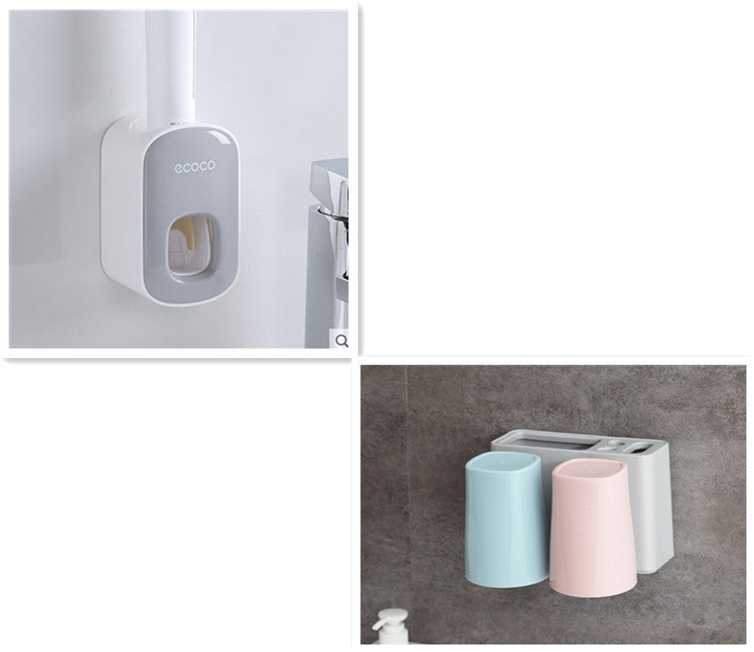 Wall Mounted Automatic Toothpaste Holder Bathroom Accessories Set Dispenser - FlexFinds