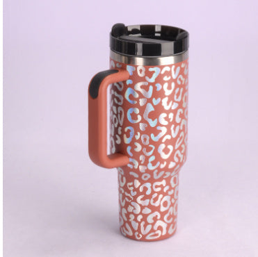 40 Oz Tumbler With Handle Straw Insulated, Stainless Steel Spill Proof Vacuum Coffee Cup Tumbler With Lid Tapered Mug Gifts For Valentine Lover Suitable For Car Gym Office Travel - FlexFinds