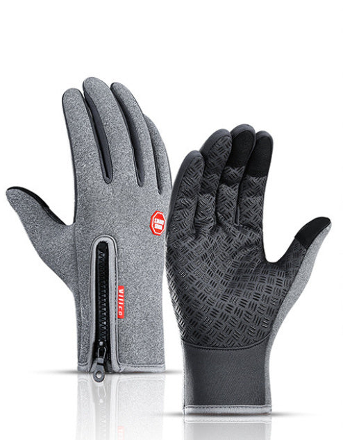 Winter Gloves Touch Screen Riding Motorcycle Sliding Waterproof Sports Gloves With Fleece - FlexFinds