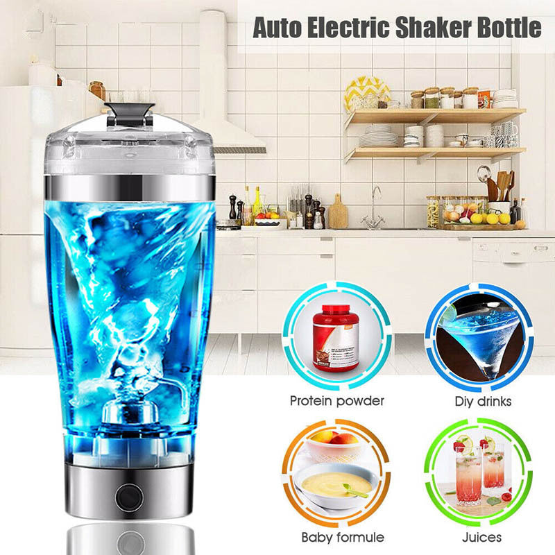 Electric Protein Shake Stirrer USB Shake Bottle Milk Coffee Blender Kettle Sports And Fitness Charging Electric Shaker Cup - FlexFinds