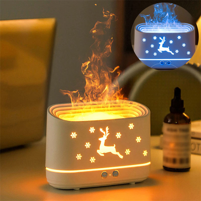 Elk Flame Humidifier Diffuser Mute Household Atmosphere Lamp Christmas Home Decorations - FlexFinds