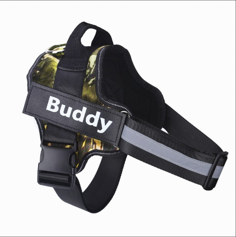 Personalized Dog Harness NO PULL Reflective Breathable Adjustable Pet Harness Vest For Small Large Dog Custom Patch Pet Supplies - FlexFinds