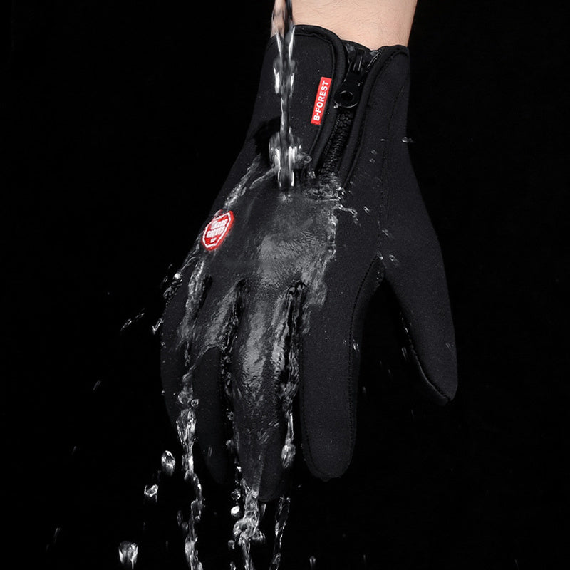 Winter Gloves Touch Screen Riding Motorcycle Sliding Waterproof Sports Gloves With Fleece - FlexFinds