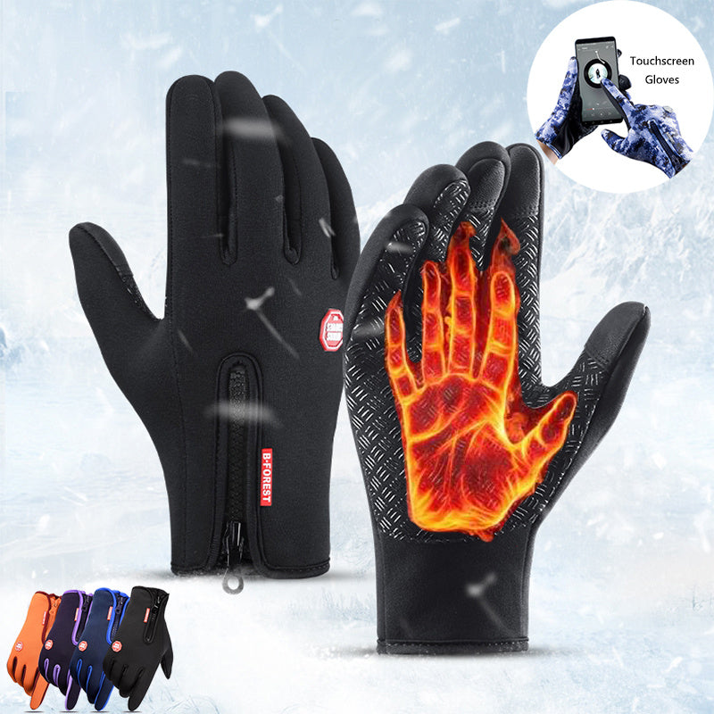 Winter Gloves Touch Screen Riding Motorcycle Sliding Waterproof Sports Gloves With Fleece - FlexFinds