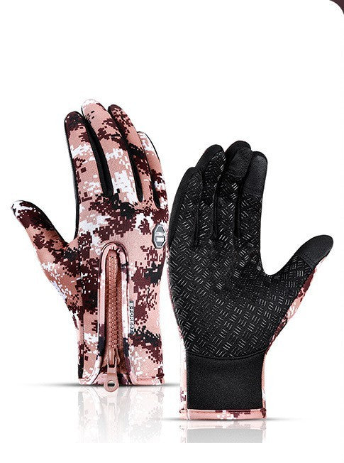 Winter Gloves Touch Screen Riding Motorcycle Sliding Waterproof Sports Gloves With Fleece - FlexFinds