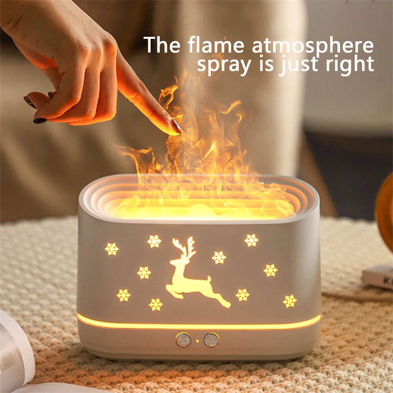 Elk Flame Humidifier Diffuser Mute Household Atmosphere Lamp Christmas Home Decorations - FlexFinds