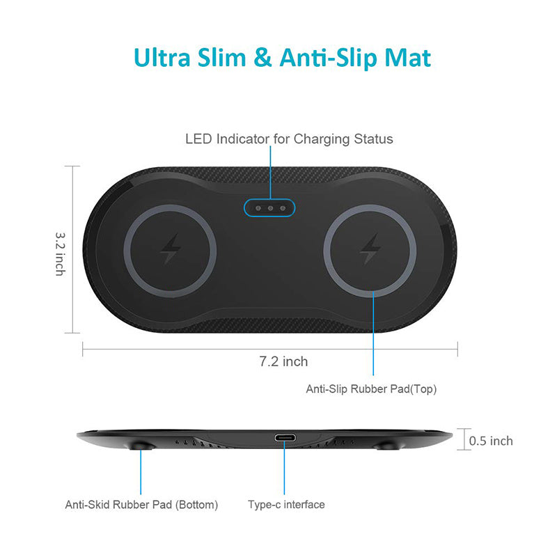 Wireless Charger Dual Mobile Phone Charger - FlexFinds