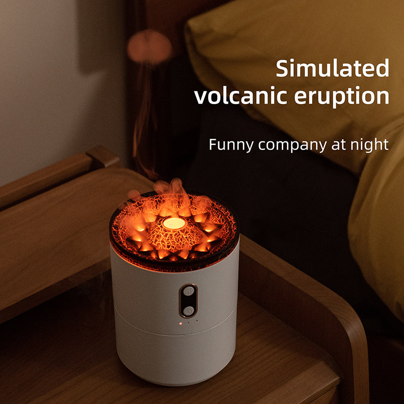 Volcanic Flame Aroma Essential Oil Diffuser USB Portable Jellyfish Air Humidifier Night Light Lamp Fragrance Humidifier - FlexFinds