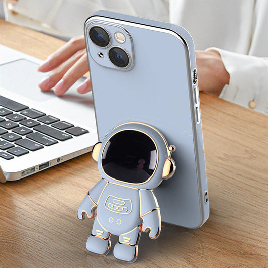 3D Astronaut Phone Case Anti-Drop Electroplating Bracket - FlexFinds