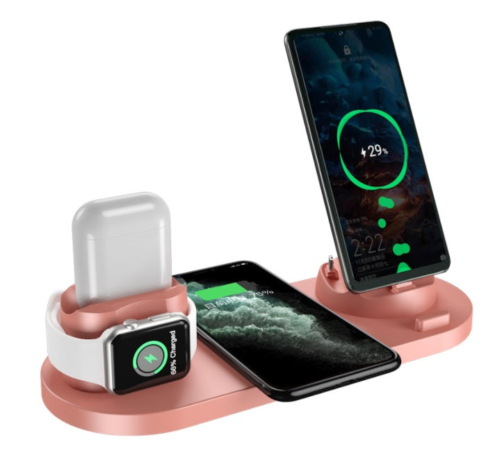 Wireless Charger For IPhone Fast Charger For Phone Fast Charging Pad For Phone Watch 6 In 1 Charging Dock Station - FlexFinds