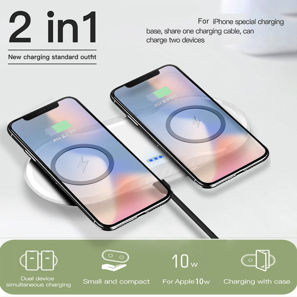 Wireless Charger Dual Mobile Phone Charger - FlexFinds