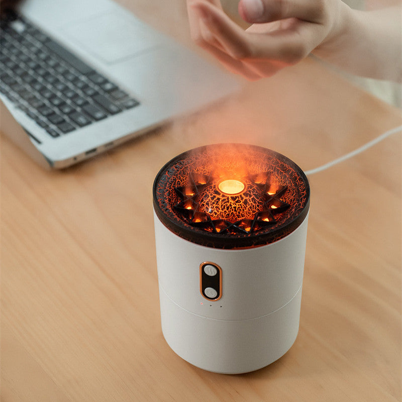 Volcanic Flame Aroma Essential Oil Diffuser USB Portable Jellyfish Air Humidifier Night Light Lamp Fragrance Humidifier - FlexFinds