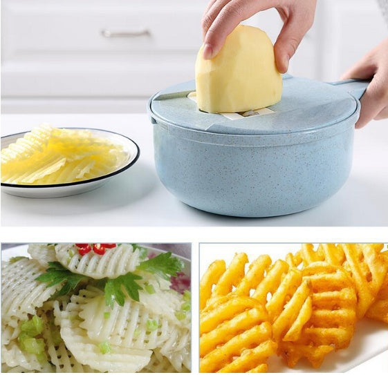 8 In 1 Mandoline Slicer Vegetable Slicer Potato Peeler Carrot Onion Grater With Strainer Vegetable Cutter Kitchen Accessories - FlexFinds