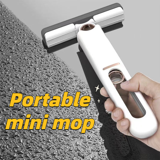 New Portable Self-NSqueeze Mini Mop, Lazy Hand Wash-Free Strong Absorbent Mop Multifunction Portable Squeeze Cleaning Mop Desk Window Glass Cleaner Kitchen Car Sponge Cleaning Mop Home Cleaning Tools - FlexFinds