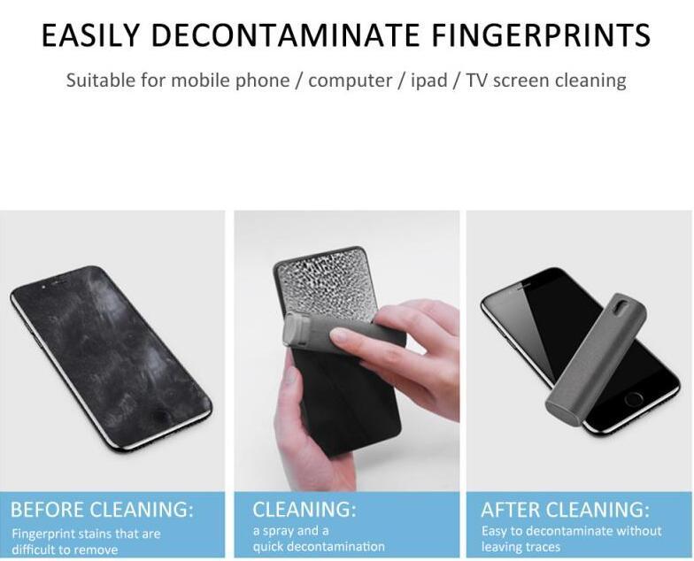 2 In 1 Phone Computer Screen Cleaner Kit For Screen Dust Removal Microfiber Cloth Set - FlexFinds