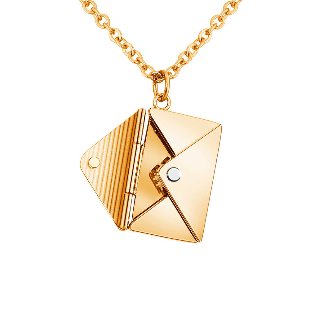 Fashion Jewelry Envelop Necklace Women Lover Letter Pendant Best Gifts For Girlfriend - FlexFinds