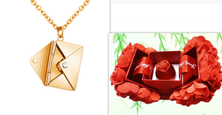 Fashion Jewelry Envelop Necklace Women Lover Letter Pendant Best Gifts For Girlfriend - FlexFinds