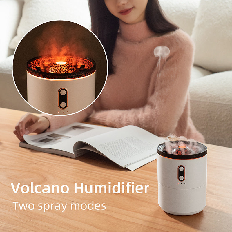 Volcanic Flame Aroma Essential Oil Diffuser USB Portable Jellyfish Air Humidifier Night Light Lamp Fragrance Humidifier - FlexFinds