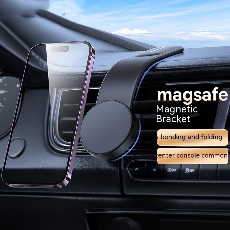 Magnetic Bendable Car Mobile Phone Holder Wireless Charger Phone Holder 15W Car Dash Mount Compatible With Phone - FlexFinds