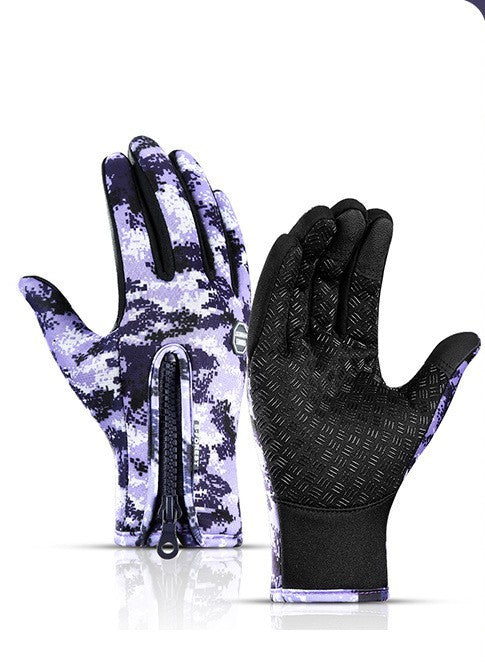 Winter Gloves Touch Screen Riding Motorcycle Sliding Waterproof Sports Gloves With Fleece - FlexFinds