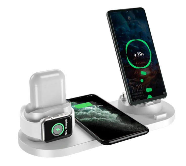 Wireless Charger For IPhone Fast Charger For Phone Fast Charging Pad For Phone Watch 6 In 1 Charging Dock Station - FlexFinds