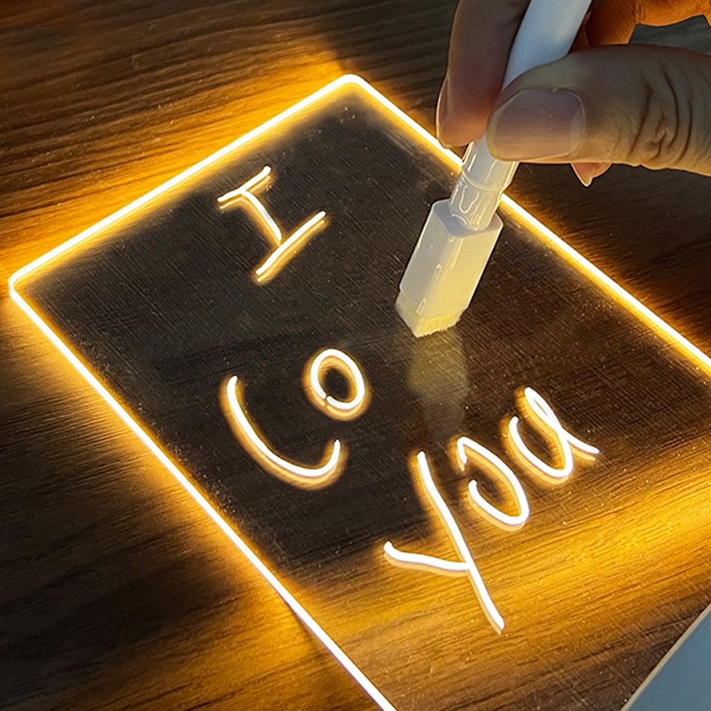 LED Creative Note Board Night Light – USB Message Board with Pen, Gift for Kids, Girlfriend, or Decorative Lamp - FlexFinds