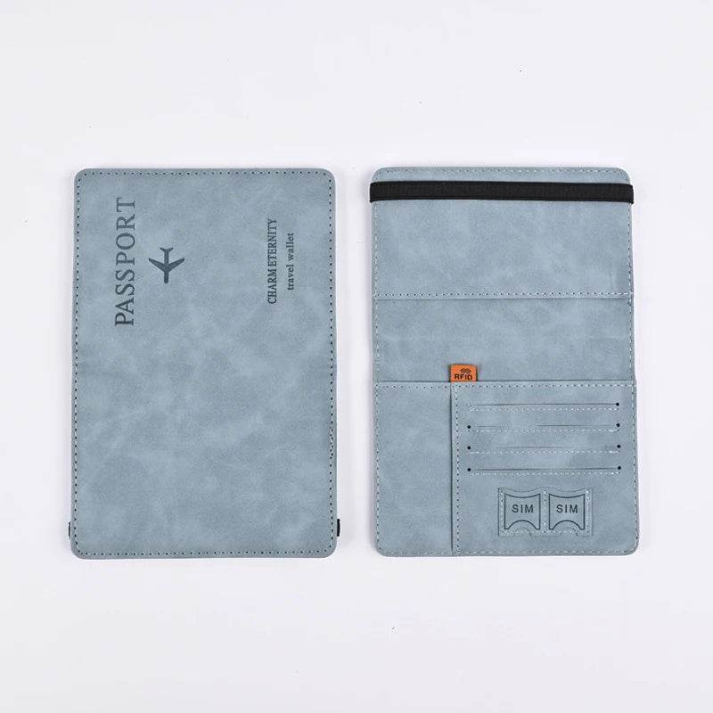 Men's PU Leather Wallet – Travel Passport and Card Holder, Business Card Organizer, Hand Carry Purse - FlexFinds