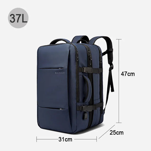 BANGE Expandable Travel Backpack for Men – Business, School, Waterproof USB Charging, Large Capacity, 17.3" Laptop Bag - FlexFinds