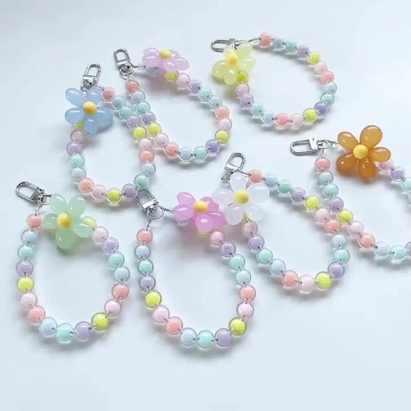 Colorful Macaron Bead Phone Lanyard – Anti-Lost Wrist Strap, Key Pendant, and Handheld Chain for Women - FlexFinds