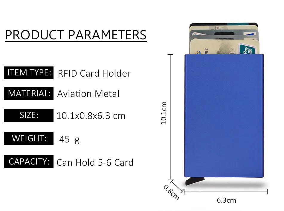 RFID Smart Minimalist Metal Card Holder Wallet – Slim, Lightweight, and Secure for Men and Women - FlexFinds