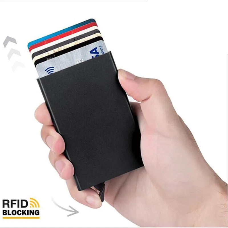 RFID Smart Minimalist Metal Card Holder Wallet – Slim, Lightweight, and Secure for Men and Women - FlexFinds