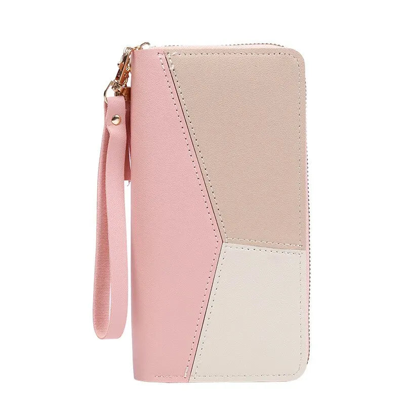 Fashion Zipper Wallet for Women – Long PU Leather Purse, Coin and Card Holder, Billfold Wallet - FlexFinds