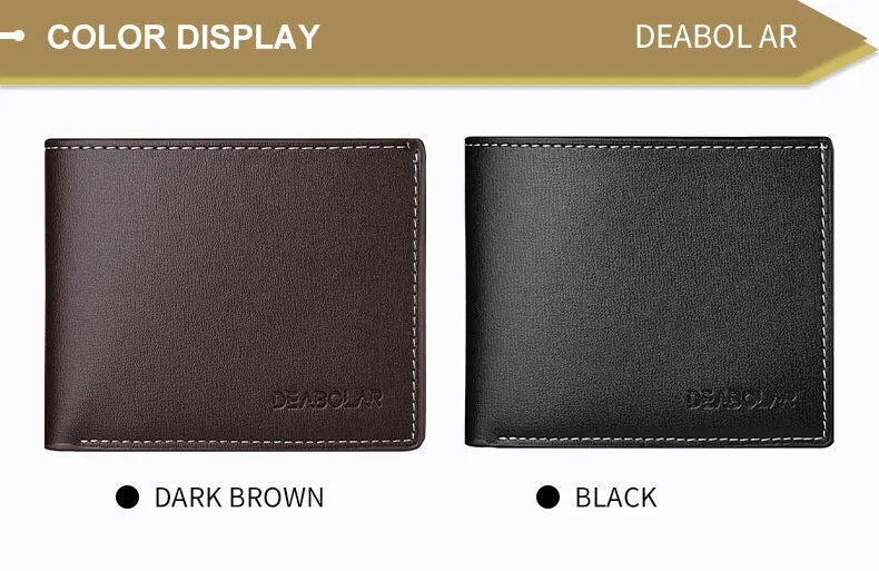 PU Leather Men’s Short Wallet – Thin Folding Style, Credit Card Holder for Young Men - FlexFinds